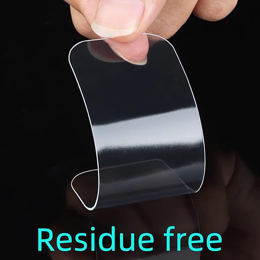 10PCS Double Sided Adhesive Pads for Mounting, Two Sided Pre-Cut Rectangle Tape, Double Sided Tape for Walls Hanging, 2 Sided Nano Wall Mount Heavy Duty Removable Clear, 3.62inch x 1.38inch