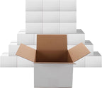 PETAFLOP Shipping Boxes 7x7x5 White Cardboard Box Kraft Corrugated Small Mailing Boxes, 25 Pack
