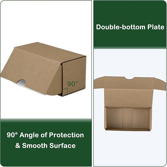 4.6x2.2x2.2 Inches Shipping Boxes Set of 50, Brown Corrugated Cardboard Box Literature Mailer for Packing Small Business