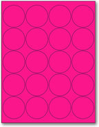 NextDayLabels - 8-1/2 x 11 Neon Color High Light Fluorescent Labels for Laser & Inkjet Printer (Pink Fluorescent, 2" Round - 20 Per Page | 2000 Labels)