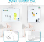 MaxGear Double-Sided Dry Erase Board for Wall, 16"x12" Hanging Whiteboard, Small Dry Erase White Board with 3 Markers & 4 Magnets, Portable Whiteboard for Planning, Drawing, Memo, to Do List