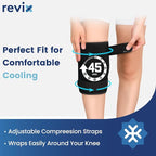 REVIX Knee Ice Pack Wrap, 45-Minute Long-Lasting Ice Pack for Knees with Ice Grid Gel Design, Reusable Gel Ice Wrap, Cold Therapy to Soothe Discomfort in the Thighs, Elbows, Calves & Legs (12" × 9.5")