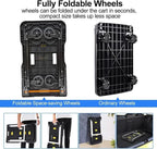 Upgrade Heavy Duty Folding Dolly Cart with Wheels, 330Lb Portable Push Cart, Adjustable Handle for Luggage, Moving, Travel, Shopping & Office Use