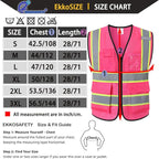 Safety Vest for Men Women,Mesh High Visibility Construction Work Vest with Reflective Strips,Meets ANSI/ISEA Standards(EK175-Mesh-Hot Pink-L)