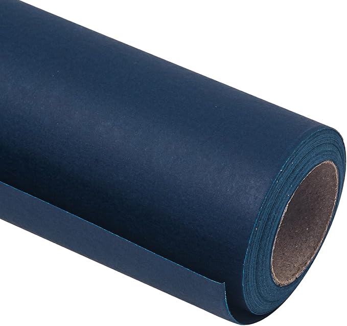 RUSPEPA Navy Blue Kraft Paper Roll - 18 inches x 100 feet - Recyclable Paper Perfect for for Crafts, Art, Wrapping, Packing, Postal, Shipping, Dunnage & Parcel