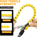 Spiral Cable Wrap, 16.4ft, 33ft Wire Protection Sleeve Cover Cable Organizer Pipe Flexible Spiral Wrap Winding Tube Prevent Cat from Chewing Cables (Yellow, 8mm (5/16")-33ft)