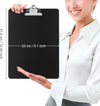 ZCZN Metal Clipboard, 4 Pack Heavy Duty Aluminum Clipboards 12 x 9 Inches, A4 Letter Sizer Document Holder with High Capacity Clip, Suitable for School, Office, Jobsite or Medical Staff, Black