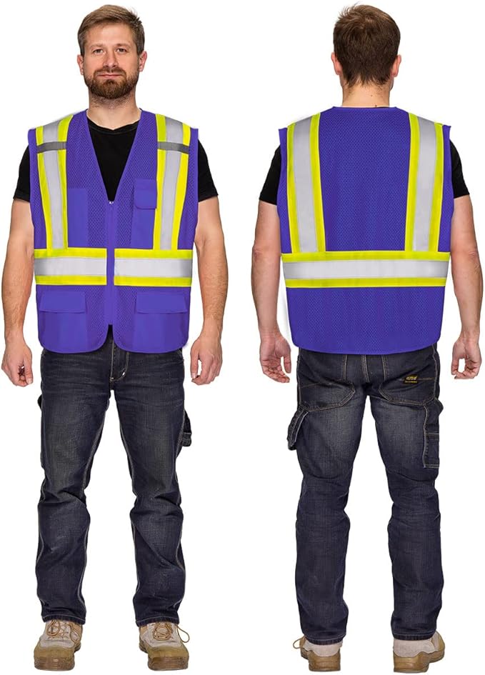 KAYGO Safety Vest with Pockets - High Visibility Reflective Vest ANSI Class 2 Construction Vest