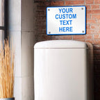 Aluminum Weatherproof Metal Sign Multiple Sizes Custom Personalized Text Here White Blue Notice Travel Horizontal Street Signs 24x18Inches
