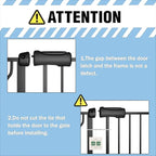 ALLAIBB Extra Wide Pressure Mount Baby Gate Auto Close Black Metal Child Dog Pet Safety Gates with Walk Through for Stairs,Doorways,Kitchen and Living Room (52.76-62.2"/134-158cm)