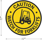 SmartSign - SF-0098-FO-17 "Caution - Watch For Forklifts" Anti Slip Adhesive Floor Sign | 17" x 17" Black on Yellow