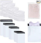 Outus 50 Pcs Mailers with 50 Pcs Poly Zipper Clothes Packaging Bags 4 Sizes Self Adhesive Shipping Mailers Frosted Zipper Plastic Bags for Clothing Small Business Flexible Mailing