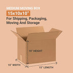 AVIDITI 15 x 10 x 10 Corrugated Cardboard Boxes, Medium 15"L x 10"W x 10"H, Pack of 25 | Shipping, Packaging, Moving, Storage Box for Home or Business, Strong Wholesale Bulk Boxes