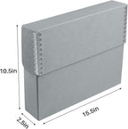 Lineco Archival Document Storage Box with Metal Edge, Acid-Free Gray Boxboard, Organize and Store Files, Prints, Photos, Legal-Sized Case 15.5" x 10.5" x 2.5" Wide, Pack of 2