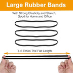 Large Heavy Duty Latex Rubber Bands 12 Inches Trash Can Bands Strong Elastic Bands for Office Supply, File Folders, Cat Litter Box, 60 Pack (Black)
