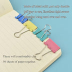 HAHIYO Binder Clips Paper Clamps Spring Steel Sturdy 0.98 inches Width 0.31 Inch Capacity No Sharp Edges Heavy Duty Tight Grip Reusable Color Metal Bright Finish for Home Office School 28 Pack