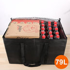 Bodaon 5-Pack Cooler Insulated Food Delivery Bag for Commercial Drivers, XXX-Large Thermal Bags for Catering/Hot Pizza, Travel/Camping/Picnic Basket, Grocery Reusable Warmer Frozen, Black, Hard Bottom