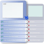 Wall-Mounted Magnetic Tempered Glass White Board Frameless Dry Erase Board Wall Mounted Ideal for Office Classroom School Kitchen and Home，Durable Whiteboard Frameless (24''X18'')
