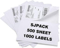SJPACK 1000 Half Sheet Self Adhesive Shipping Labels, 8.5" x 5.5" Address Labels for Laser & Inkjet Printers(1000 labels-500 Sheet)