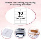 BESTEASY 10-UP Address Labels,/Address Mailing Labels 1000 Sheets Shipping Sticker Labels Compatible Laser/Ink Jet Shipping Labels(10000 Labels)