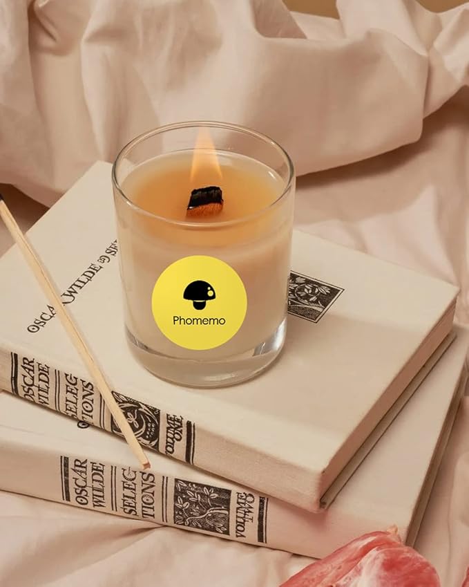 Phomemo Circle Labels for M110/M110S/M120/M200/M220 Label Maker, 1.96" x 1.96"（50x50 mm） Round Thermal Label for Barcode Labels, DIY Logo Design, Black on Yellow
