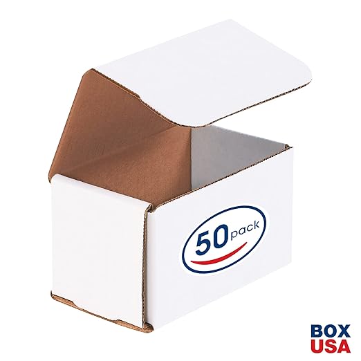 Box USA BM533 5"L x 3"W x 3"H, White (Pack of 50)