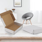 HORLIMER 9x6x2 inches Shipping Boxes Set of 50, White Corrugated Cardboard Box Literature Mailer