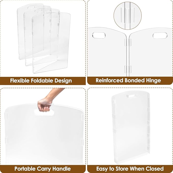 Modern Frame Clear Acrylic Freestanding Dog Gate - 32" Tall Extra-Wide Folding 6-Panel Pet Barrier for Doorways, Stairs & Large Openings, Indoor Fence for Small to Large Dogs & Cats