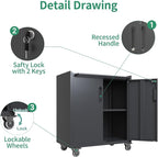 Metal Tool Cabinet,Garage Storage Cabinet System,Wall Cabinet & Locking Rolling Tool Cabinet with Doors and Adjustable Shelves,Steel Tool Cabinets for Home (4 Pcs-StyleC, Black)