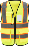 AYKRM 11 color High Vis Reflective Safety Vest for Women Men Security Pocket Zipper