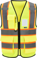 AYKRM 11 color High Vis Reflective Safety Vest for Women Men Security Pocket Zipper
