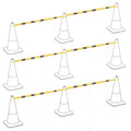 RoadHero 6 Pack 4 FT to 6.9 FT Retractable Cone Bar, Expandable Traffic Cone Bars for Parking Lots, Extendable Barricade for Road Construction, Black and Yellow, Cone Not Included
