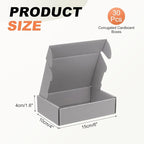 PATIKIL 6 x 4 x 1.6 Inch Shipping Boxes, 30 Pack Color Corrugated Cardboard Box Cute Carton Boxes Literature Mailer for Mailing Packaging Small Business Gift Storage, Gray
