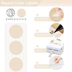 1 Inch Circle Dot Stickers 1000 PCS Color Coding Thermal Labels Dots Writable Printable Small Round Stickers for Office, Classroom, Inventory, Garage, Organizing Storage, Light Brown
