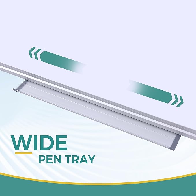 40 x 28-in Magnetic Dry Erase Board with Pen Tray| Aluminum Frame Portable Wall Large Whiteboard Message Presentation Board for Office & Classroom