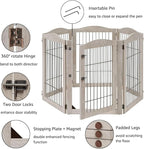 unipaws 132" Extra Wide Dog Gate and Pet Playpen, Free Standing Tall Fence with Walk Through Door, Barriers for Home, Use as Indoor Dogs Cats Pen, Rabbit Pen, Weathered Grey