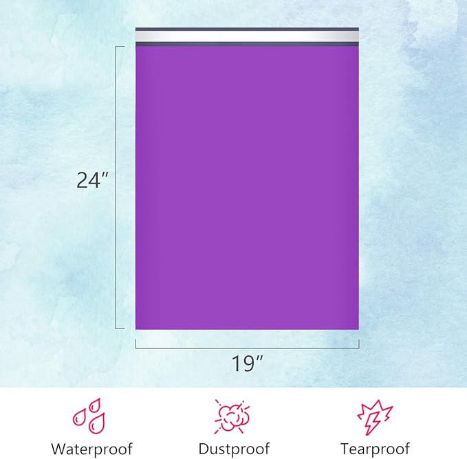 UCGOU Poly Mailers 19x24 Inch Purple 50 Pack Extra Large Shipping Bags Strong Thick Mailing Envelopes Self Seal Adhesive Waterproof and Tear Proof Boutique Postal for Clothing Quilt and More