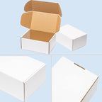 Shipping Boxes 9x6x4 inches 25 Pack White Corrugated Cardboard Mailing Box for Small Business - Literature Mailer Mail Packaging Supplies