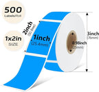 1x2 inch Blank Removable Freezer Labels Printable Rectangle Stickers 500PCS Water Oil Resistant with Perforation Line for Food Containers Jars Pantry Organization, Fluorescent Blue