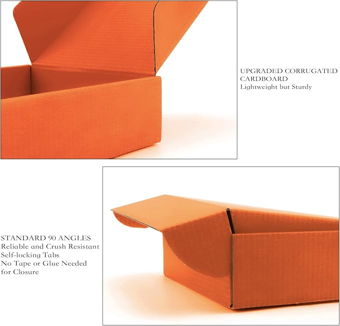 Cardboard Boxes Shipping Boxes,15 Pack Recyclable Corrugated Cardboard Box Small Mailing Storage Gift Boxes for Shipping, Mailing, Gifts Packaging, 6x6x2" (Orange)