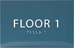 6" X4" Floor 1 Sign - ADA Compliant Tactile Graphics Grade 2 Braille Text | Wall Mount Plastic Directional Assistance, Floor Number Sign for Office, Schools, Hospitals, Apartments