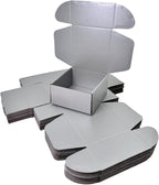 10 Pcs 9.8 x 9.8 x 4 inches Large Size Corrugated Cardboard Gift Boxes Recyclable Shipping Boxes for Mailing & Holidays, Wedding, Birthday, Gifts Packaging (Silver, 9.8 x 9.8 x 4")