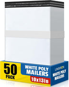 50 Pcs Poly Mailers Shipping Bags 10x13 Inch Packaging Clothes Polymailers Envelopes Mailing Package Self Seal Shipping Envelopes Waterproof Poly Bags Small Business Supplies Package White