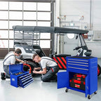 13-Drawer Rolling Tool Chest with Double Door, Extra Large Storage Cabinets with Tool Box, 2-in-1 Detachable Design, 600 lbs Capacity with Lockable Wheels for Garage, Mechanic & Home Use (Blue)