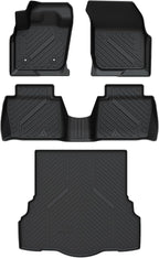 LASFIT Floor Mats & Trunk Mat for Ford Fusion 2013-2016 (Only Fit Gasoline) All Weather TPE Mats Custom Fit Floor Liner for Fusion & MKZ 1st & 2nd Row Car Mats and Cargo Liner, Black