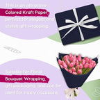 PerkHomy 36" x 1,440" (120') Navy Blue Kraft Paper Roll for Craft Bulletin Board Paper Art Table Covering Crafting Gift Wrapping Bouquet Packing Parcel 80GSM 55LB (Navy Blue, 36" x 120')