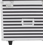 Rolling Cart for Teachers, Rolling File Cart with Hanging Folders, Portable File Box with Handle, Aluminum Alloy, Passcode Lock, Striped Pattern