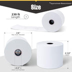 Azure Zone, Thermal Paper 2-1/4 X 230ft 200 Rolls, Fits Most POS Machines and Cash Registers, Great for Business Sales
