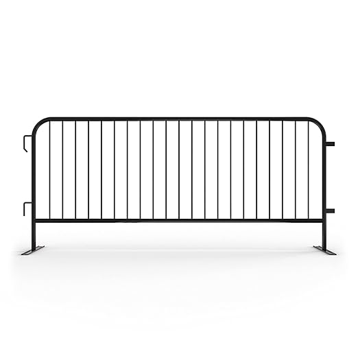 Angry Bull Barricades Metal Interlocking Steel Barricade (8.5 Ft. Heavy Duty, Flat Feet, Black Powder Coated, Set of 20)