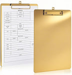 2 Pack Heavy Duty Metal Clipboards, Stainless Steel Clip Board with Low Profile Clip, A4 Letter Size File Holder for Office, Hospital, Laboratory, Jobsite, Warehouses, Hotel, Restaurant